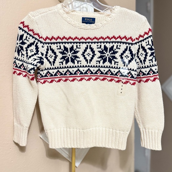 Polo Ralph Lauren Other - Polo by Ralph Lauren Cream Fair Isle Crewneck with Navy & Red Accents